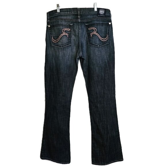 ROCK & REPUBLIC Dark Wash Kasandra Mid-Rise Boot Cut Jeans Size 30 - Picture 2 of 10